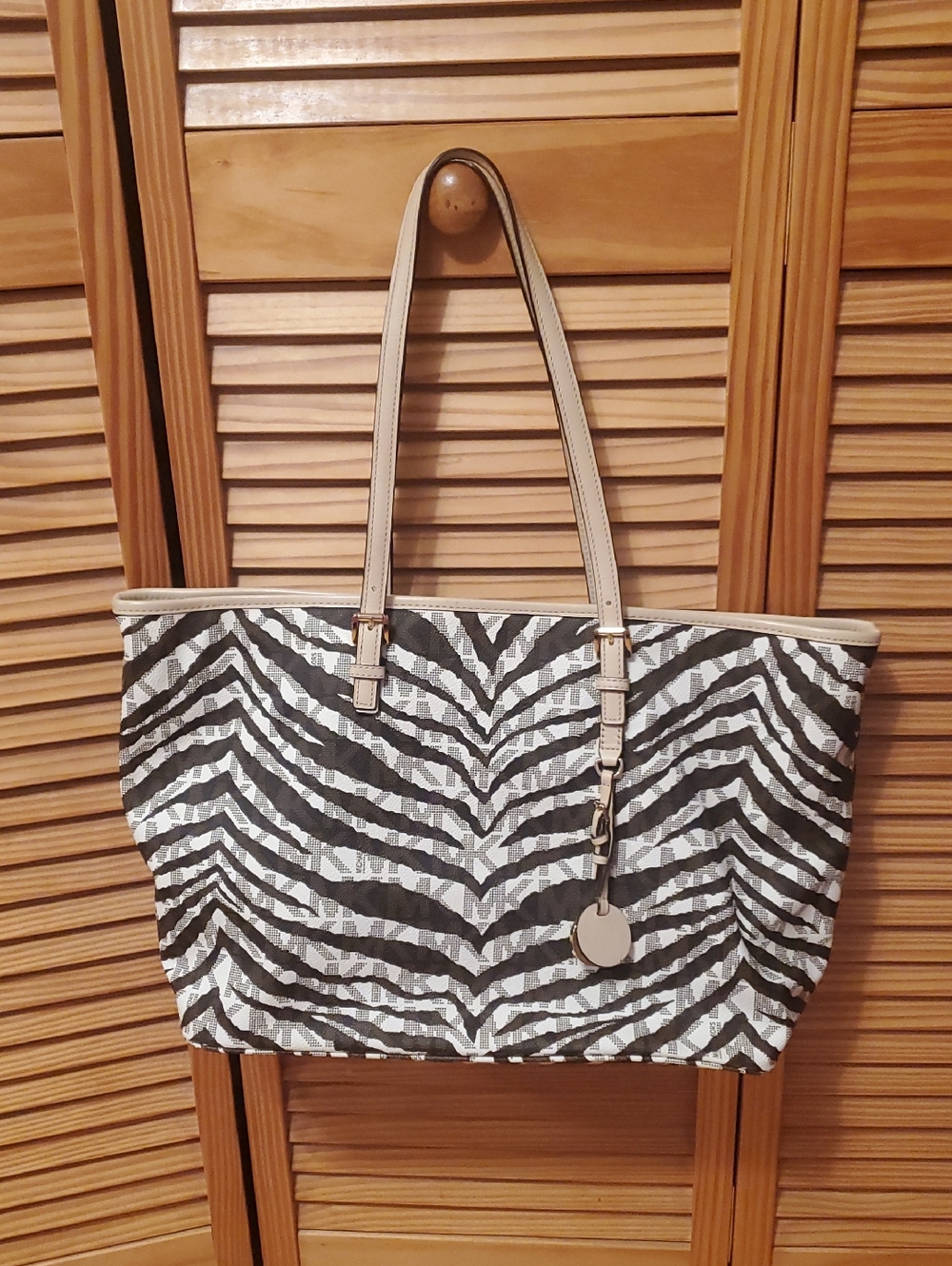MICHAEL Michael Kors Black and Cream Zebra-Print Tote